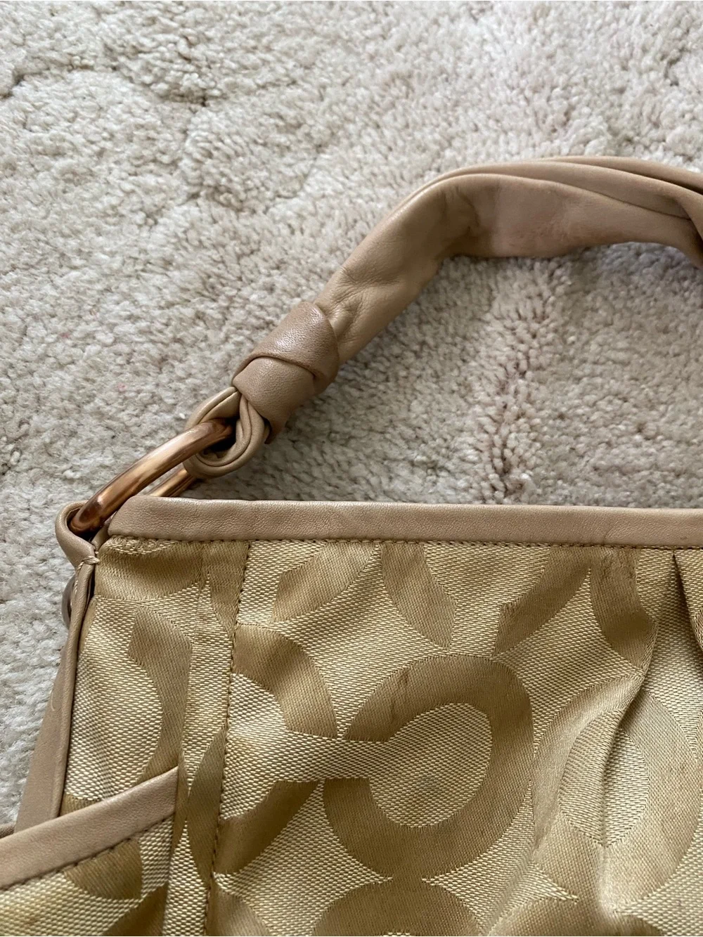 Coach Tan/Beige Signature Shoulder Bag